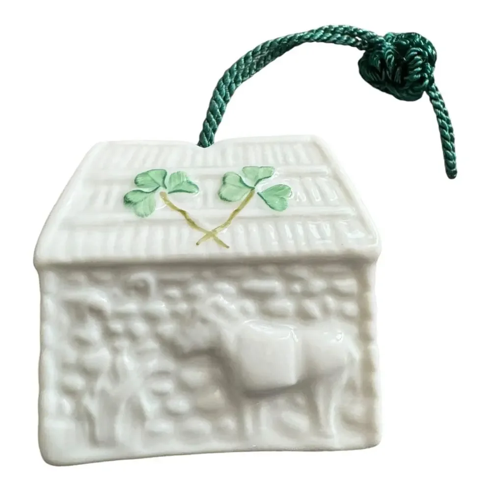 NWB Vintage Irish Belleek Porcelain Christmas ornament Foley's Forge - With Box